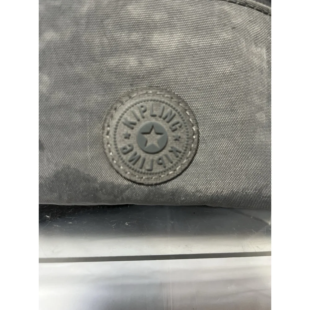 Kipling Alvar Gray Nylon Crossbody Bag Adjustable Strap Zip Pockets
